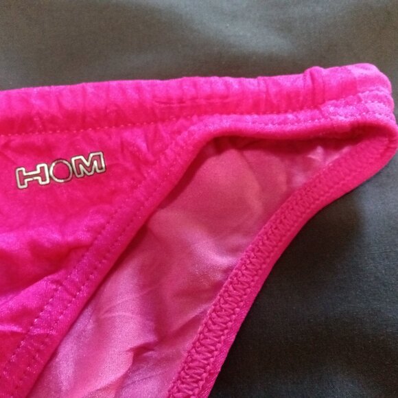 NWOT VINTAGE PINK HOM SWIM BRIEF, Size 30" / "S", 1" Sides - Picture 3 of 7